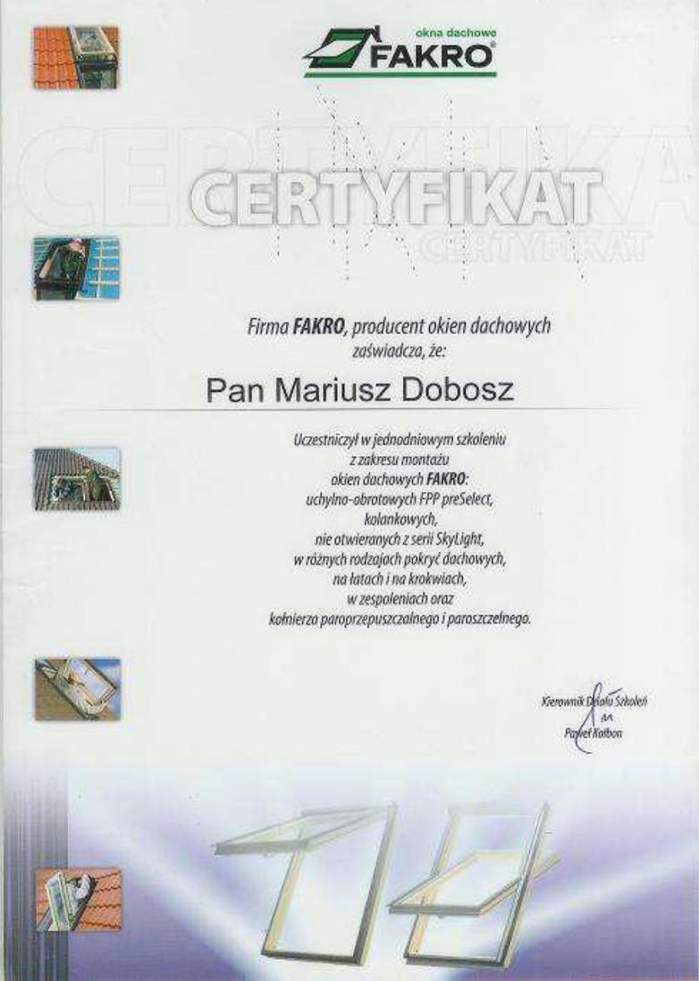 Certyfikat FAKRO